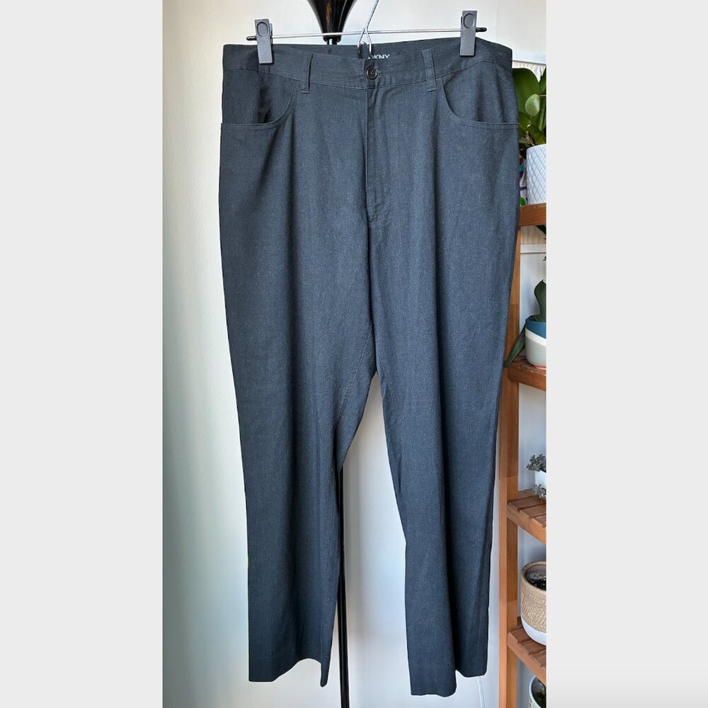 DKNY Dark Gray High Waisted Lightweight Pant- Size 33 x 30